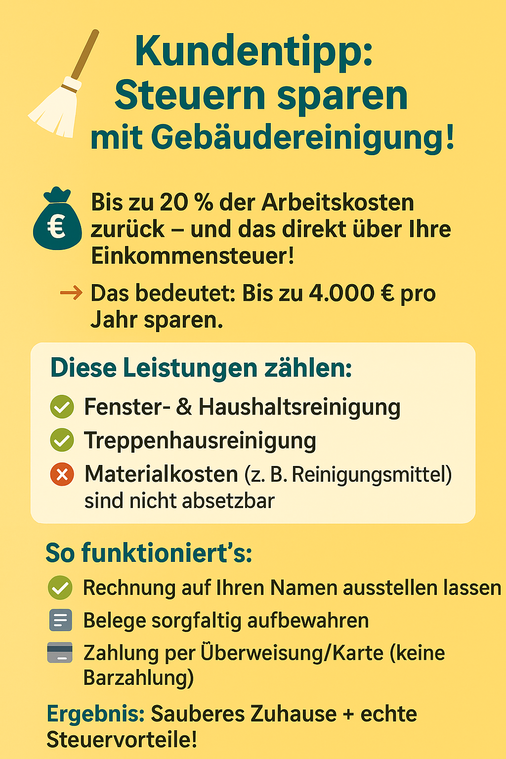 Kundentipp:Steuern sparen